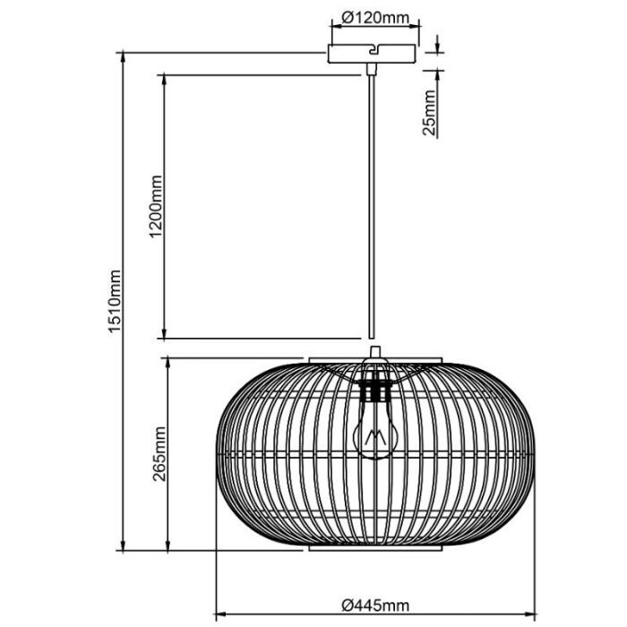 Rattan pendler lampe brun, Sevim