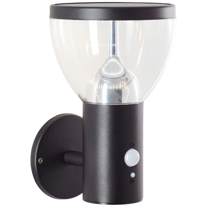 Modern udendørs væglampe solcelle sort, Saar, 3W, 3000K LED, IP44