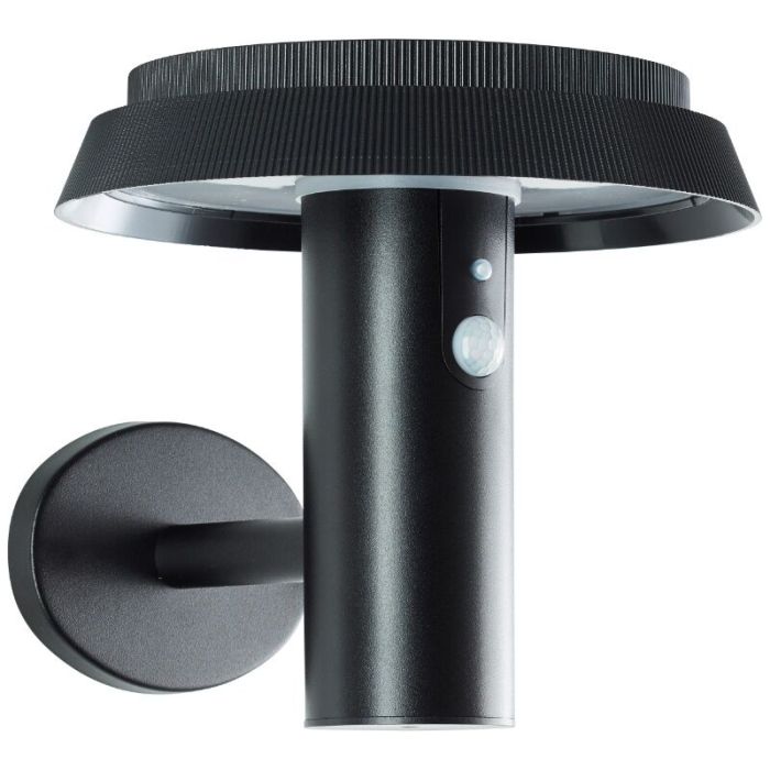 Metal udendørs væglampe solcelle sort, Ridvan, 4W, 3000K LED, IP44