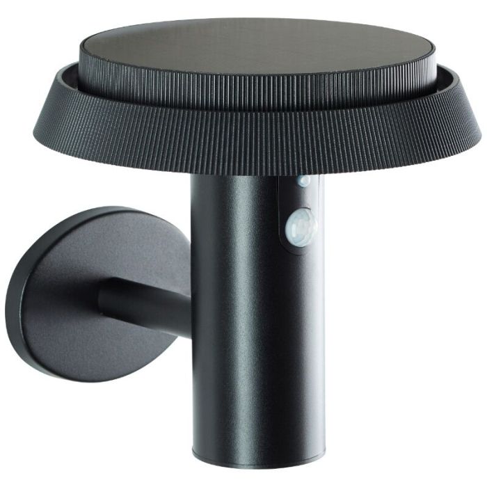 Metal udendørs væglampe solcelle sort, Ridvan, 4W, 3000K LED, IP44