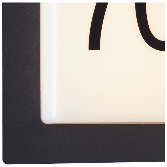 Aluminium husnummer med lys sort, Nurcan, 9W, 3000K LED, IP44