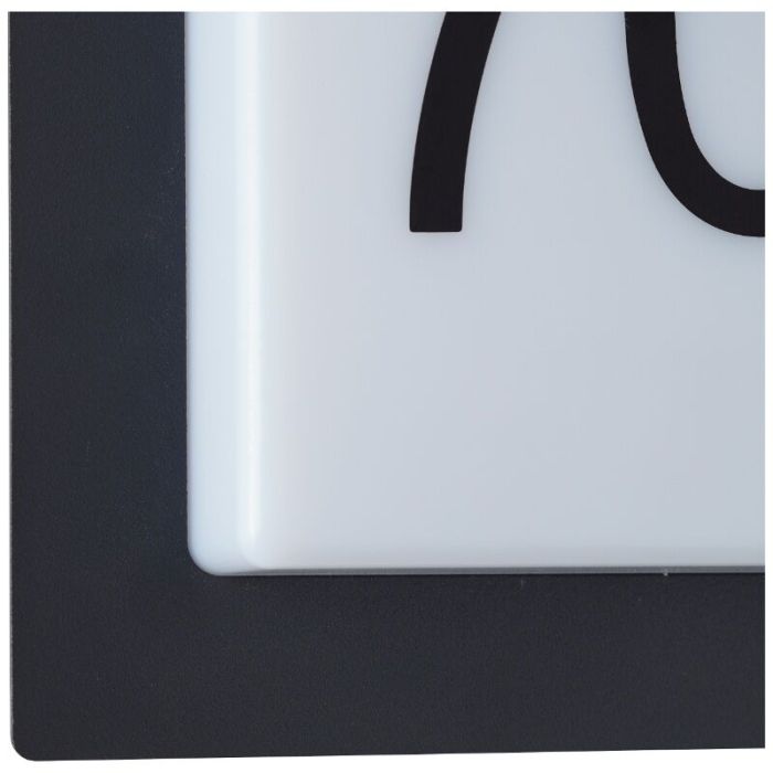 Aluminium husnummer med lys sort, Nurcan, 9W, 3000K LED, IP44