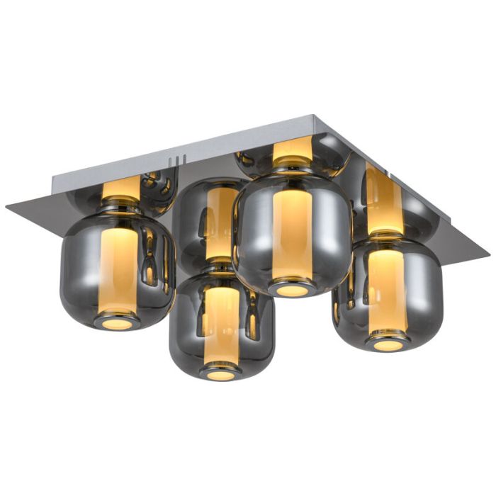 Design loftlampe krom, Emmely, 22W, 3000K LED