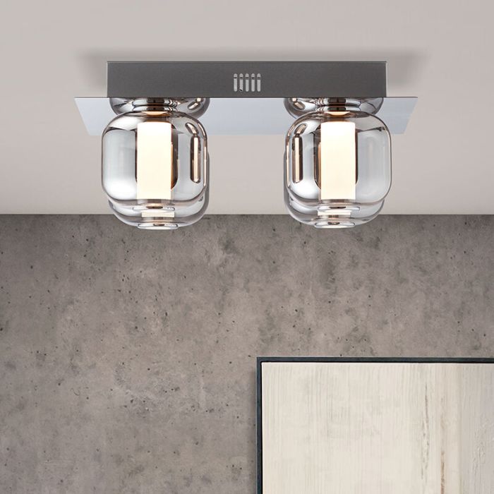 Design loftlampe krom, Emmely, 22W, 3000K LED
