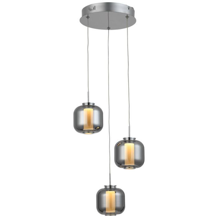 Design pendler lampe krom, Emmely, 17W, 3000K LED
