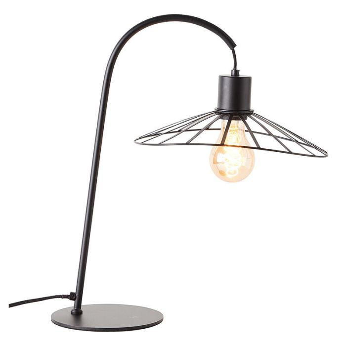 Retro bordlampe sort, Famke, med brytare