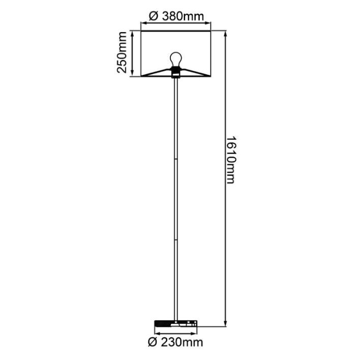 Træ gulv lampe beige, Enna, med brytare