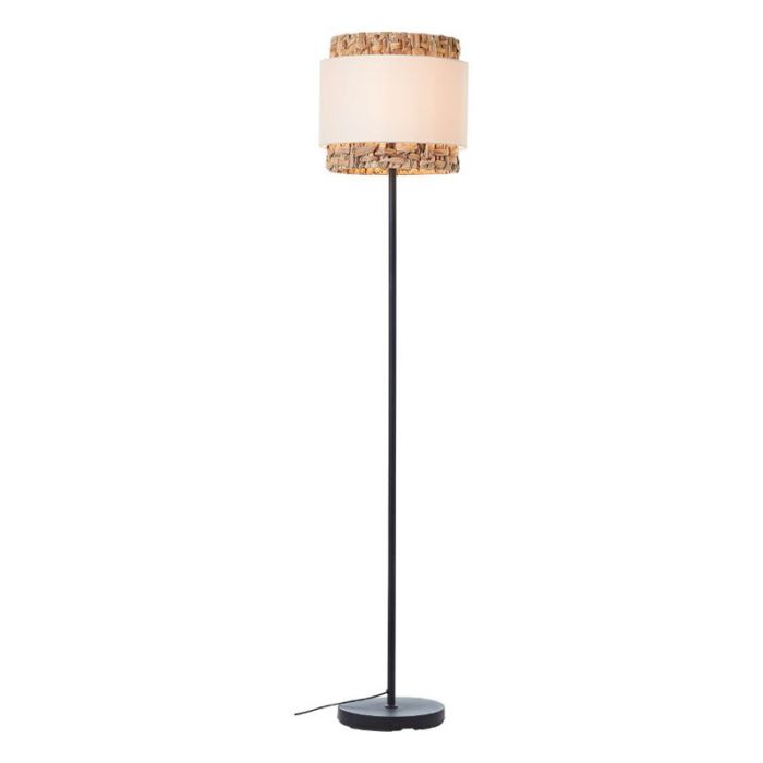 Rustik gulv lampe brun, Vibeke, med brytare