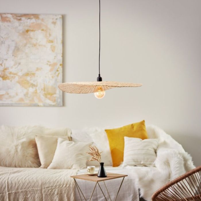 Træ pendler lampe beige, Georgina