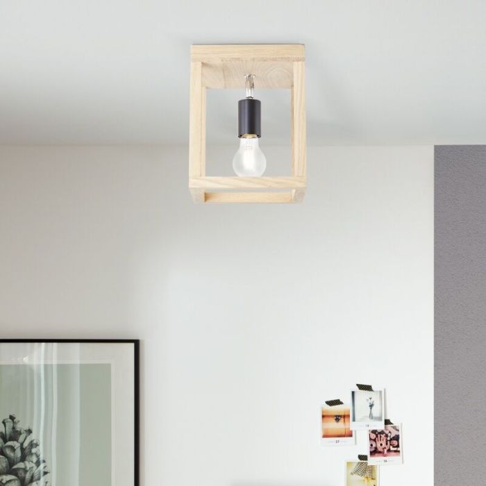 Træ loftlampe sort, Esraa