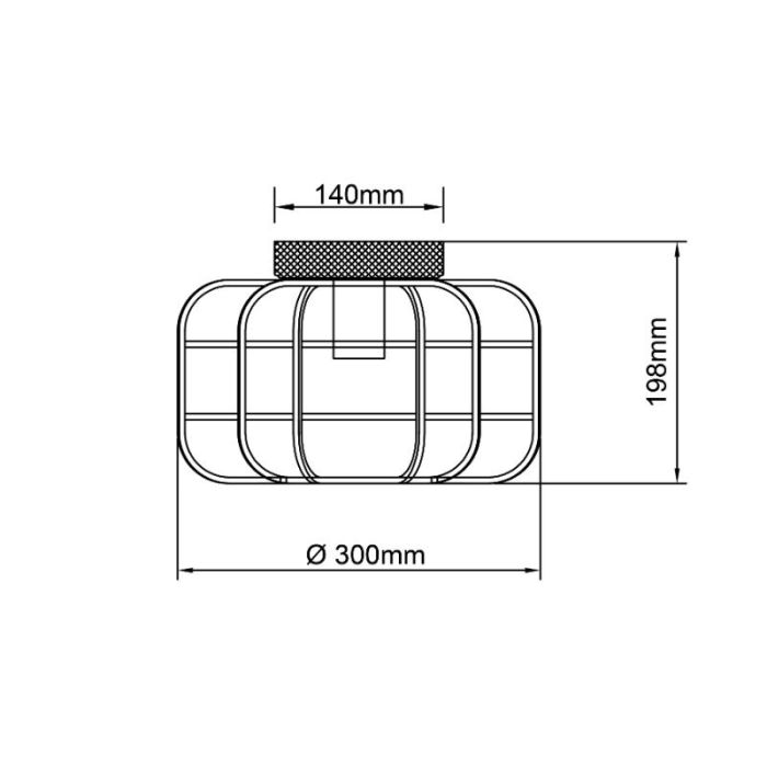 Træ loftlampe sort, Taede