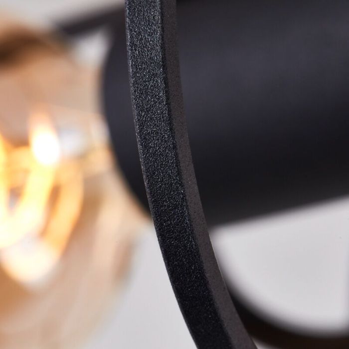 Træ loftlampe sort, Taede