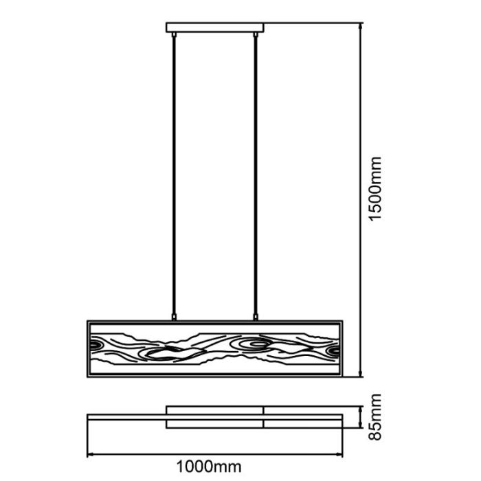 Rustik pendel lampe spisebord brun, Raynor, 20W, 3000K LED