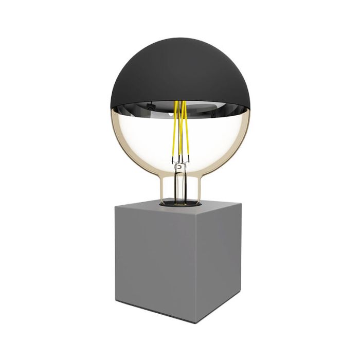 Grå bordlampe uden skærm modern, Loana, med brytare