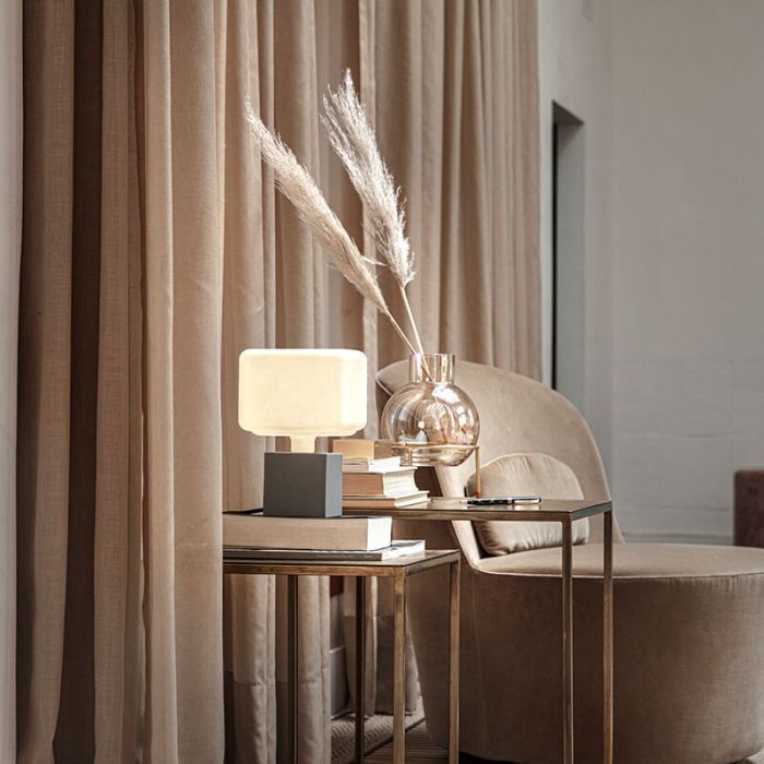 Grå bordlampe uden skærm modern, Loana, med brytare