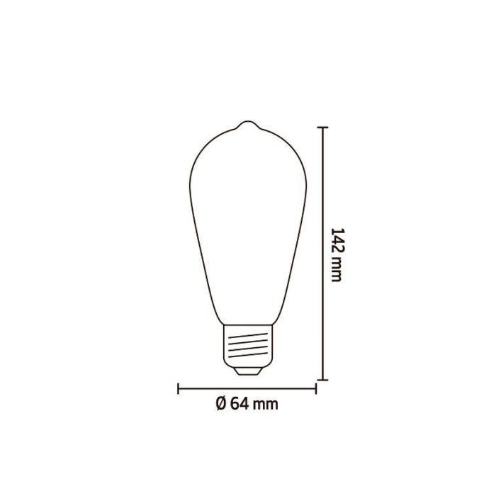 Dimmbare Calex E27 LED Edison pære grå, 4W, 1800K