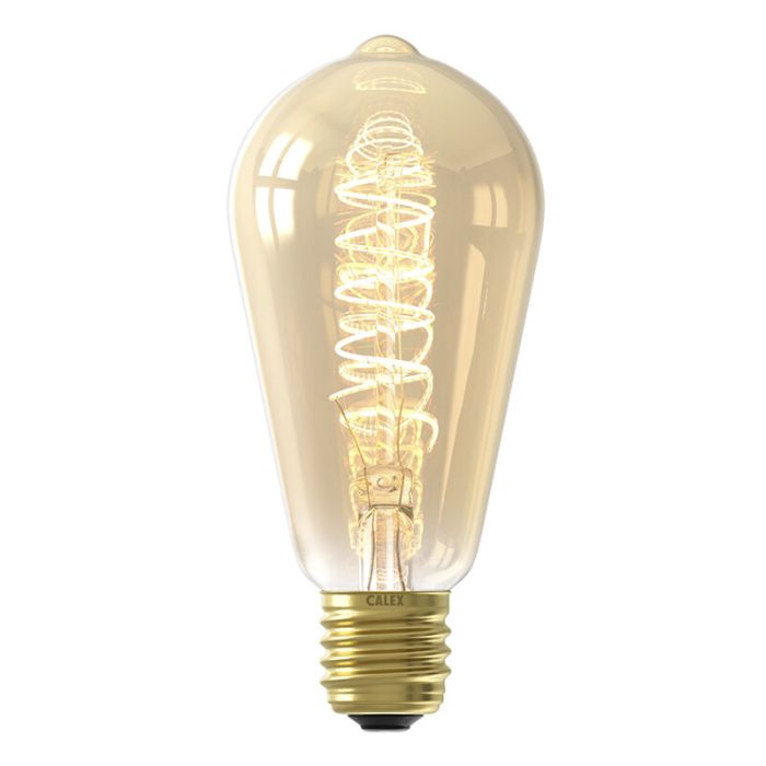 Dimmbare Calex E27 LED Edison pære rav, 5,5W, 2100K
