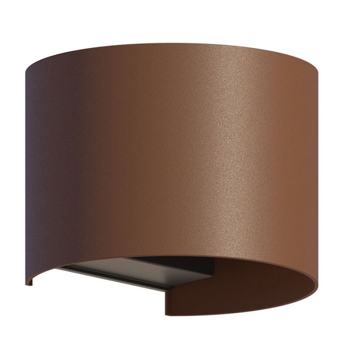 Rustfarvet up down væglampe aluminium, Dion, 7W, 3000K LED, IP54