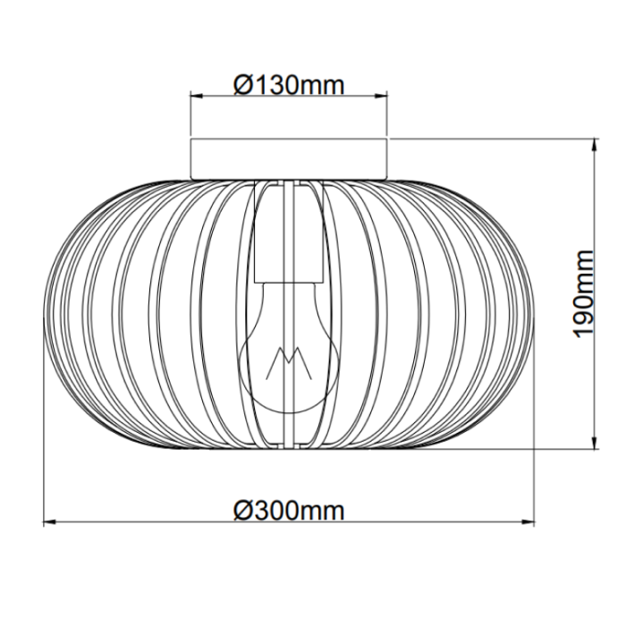 Industri loftlampe sort, Curvato