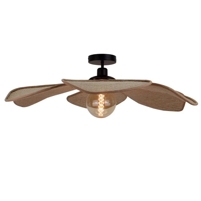 Rustik loftlampe beige, Vere