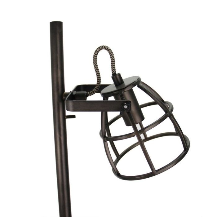 Industri gulv lampe sort, Calvin, med brytare