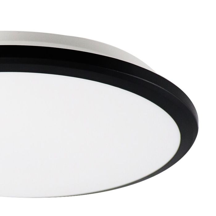Sort modern plafond plast, Joachim, 24W, 3000K LED