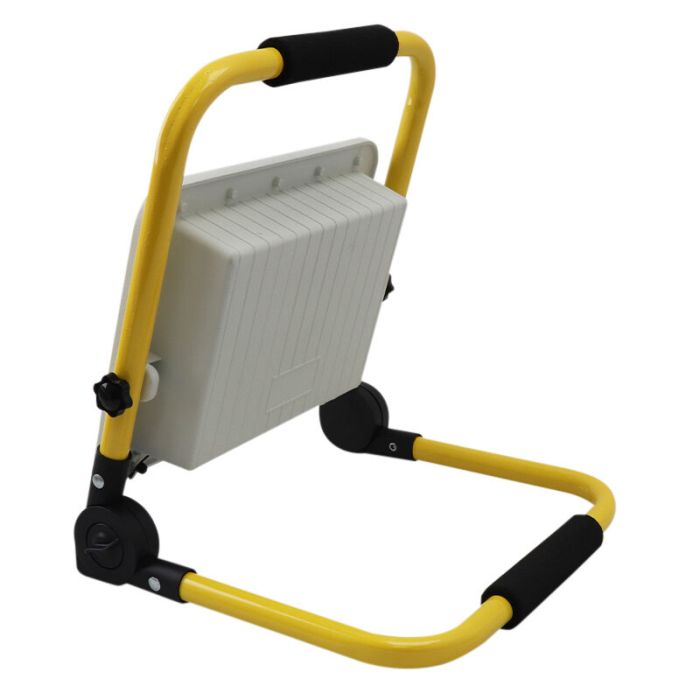 Gul genopladeligt arbejdslygte aluminium, Hilmi, 100W, 6500K LED, IP44, med brytare