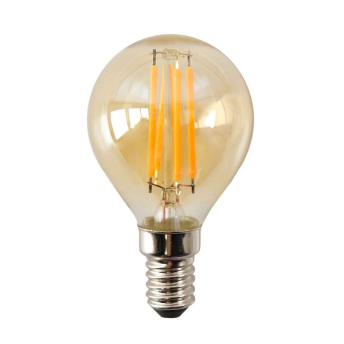Dæmpbar Olucia E14 LED pære, P45, 3w, Amber glas, 2200k