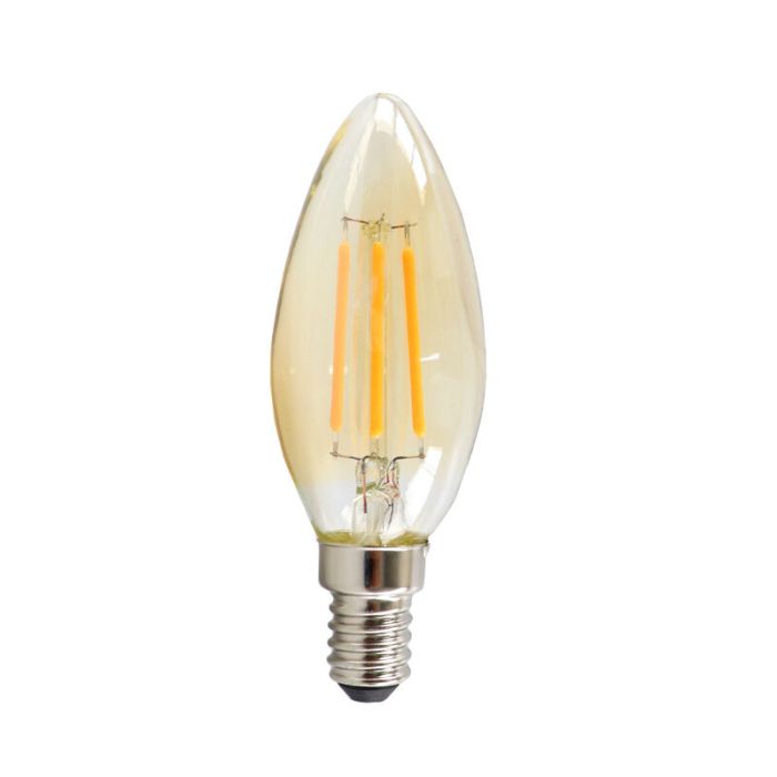 Dæmpbar Olucia E14 LED stearinlys, 3w, Amber glas, 2200k