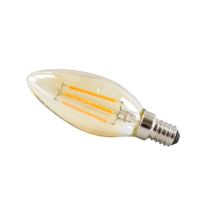 Dæmpbar Olucia E14 LED stearinlys, 3w, Amber glas, 2200k