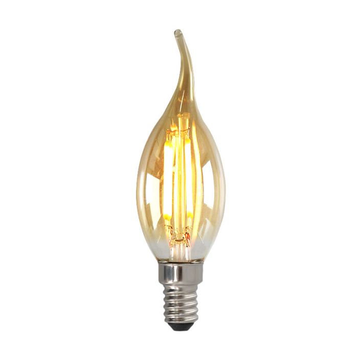 Dæmpbar Olucia E14 LED-spidslys, 3w, ravfarvet glas, 2200k
