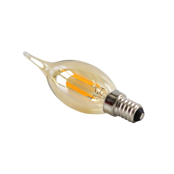 Dæmpbar Olucia E14 LED-spidslys, 3w, ravfarvet glas, 2200k