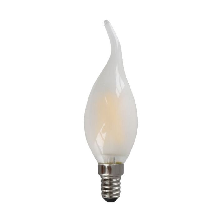Dæmpbar Olucia E14 LED-spidslys, 3w, Hvidt glas, 2700k