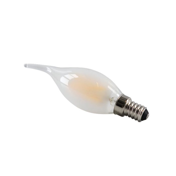 Dæmpbar Olucia E14 LED-spidslys, 3w, Hvidt glas, 2700k