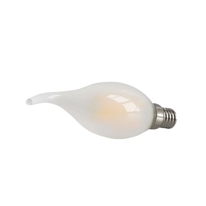 Dæmpbar Olucia E14 LED-spidslys, 3w, Hvidt glas, 2700k