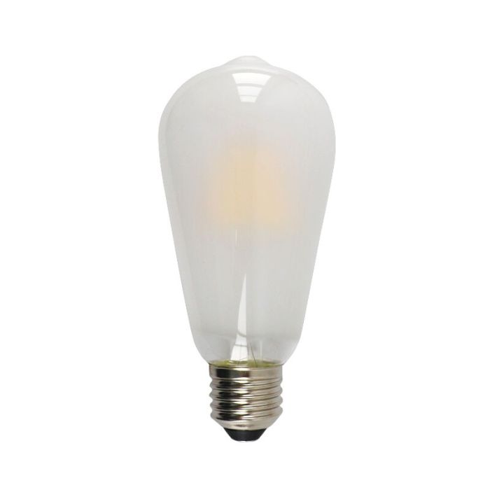 Dæmpbar Olucia E27 Edison LED pære, ST58, 5w, Hvidt glas, 2700k
