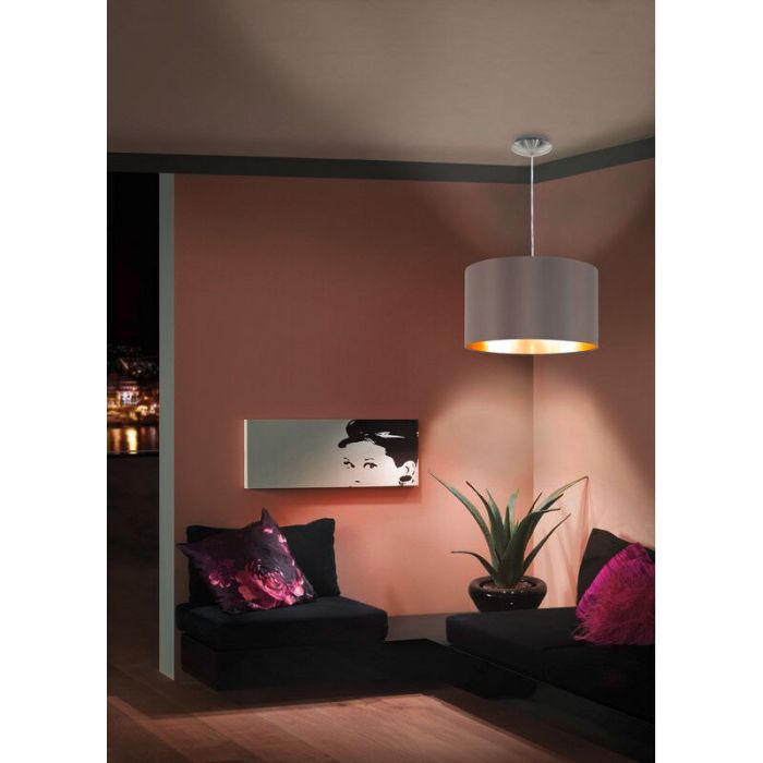 Brun modern pendler lampe stof, Terme