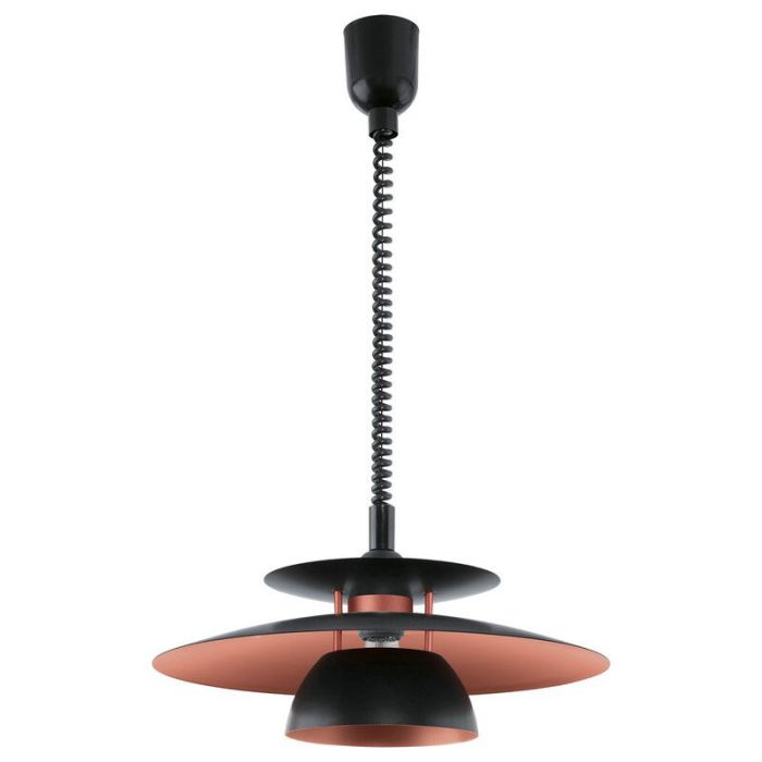 Sort design pendler lampe stål, Lariana