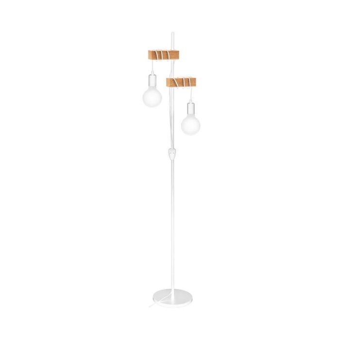 Træ gulv lampe hvid, Anton, med brytare