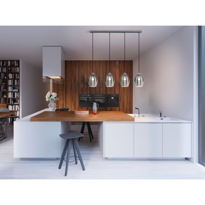 Grå design pendler lampe glas, Nikky