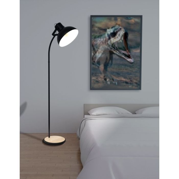 Træ gulv lampe brun, Elmira, med brytare