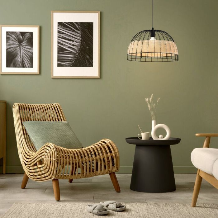 Rattan pendler lampe brun, Guillaume