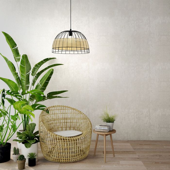 Rattan pendler lampe brun, Guillaume