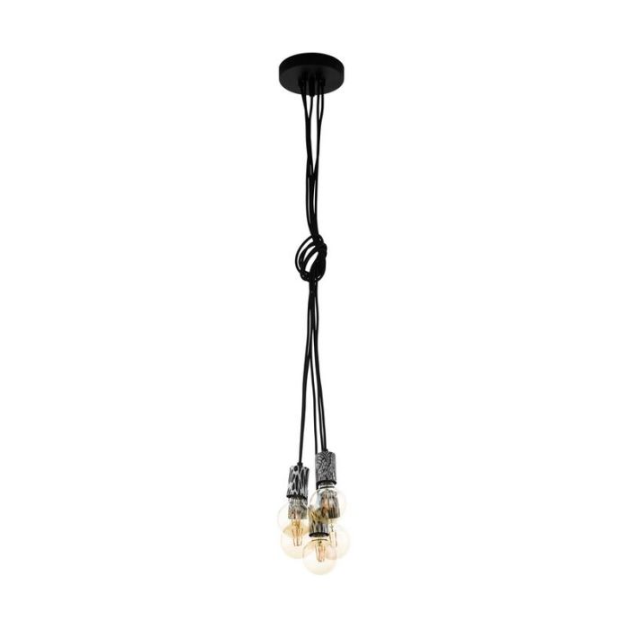 Sort pendler lampe stål, Nickolai