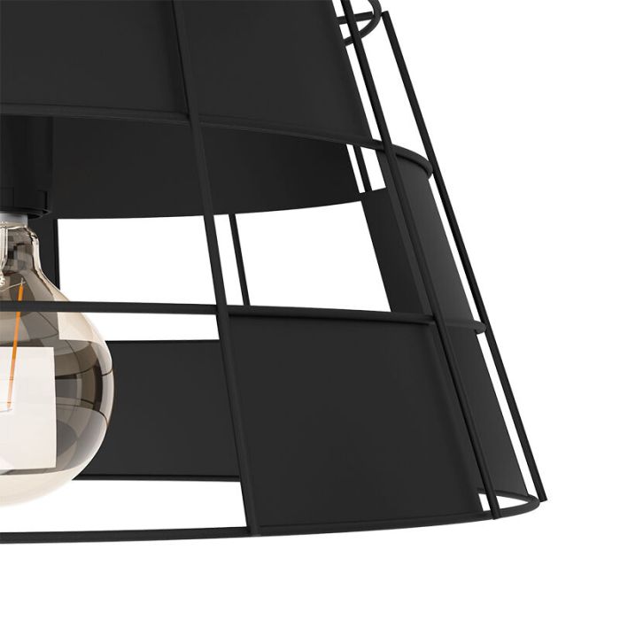 Sort pendler lampe aluminium, Nelly