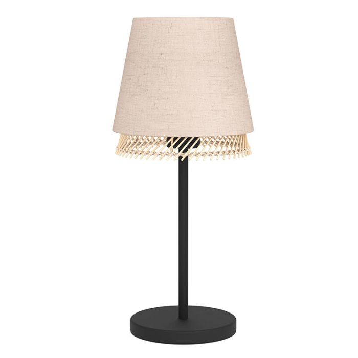 Beige bordlampe stof, Ruby, med brytare