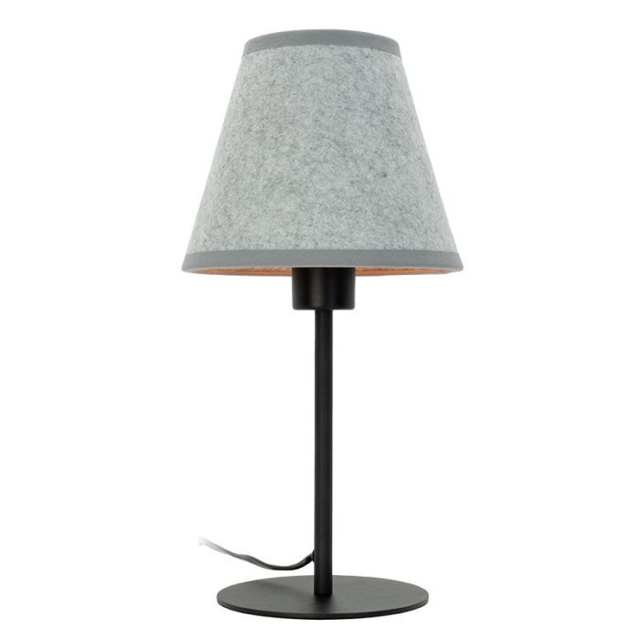 Grå bordlampe stof, Allan, med brytare