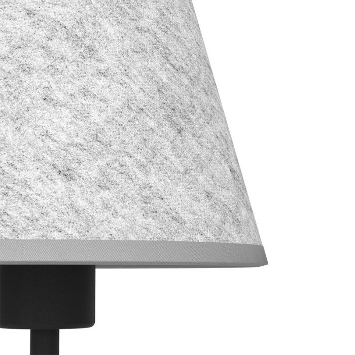 Grå bordlampe stof, Allan, med brytare