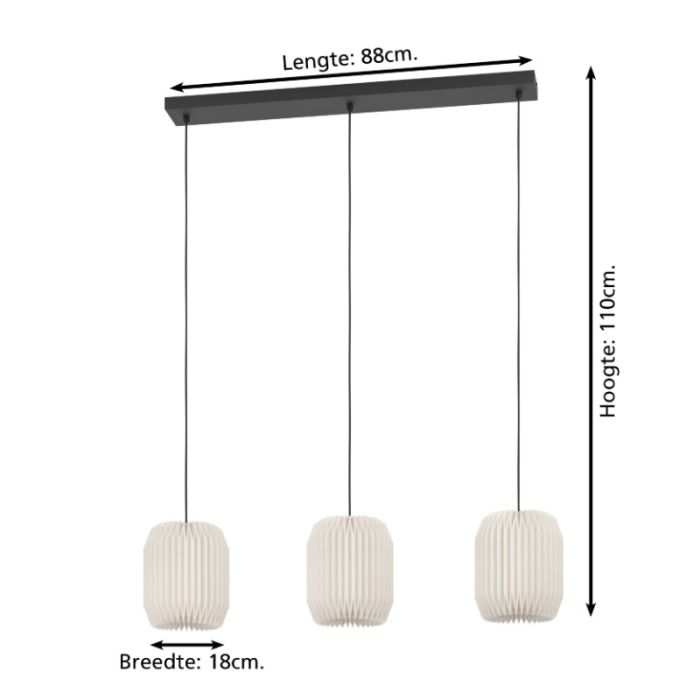 Papir pendler lampe hvid, Kars
