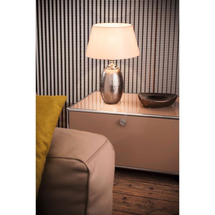 Nikkel retro bordlampe uden skærm aluminium, Abdel, med brytare